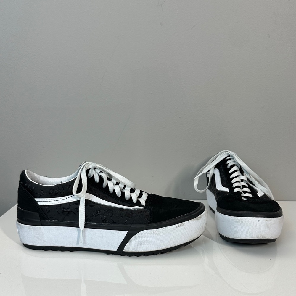 Vans Satin Floral Old Skool Stacked Vans Size 11 Streetwear Black
